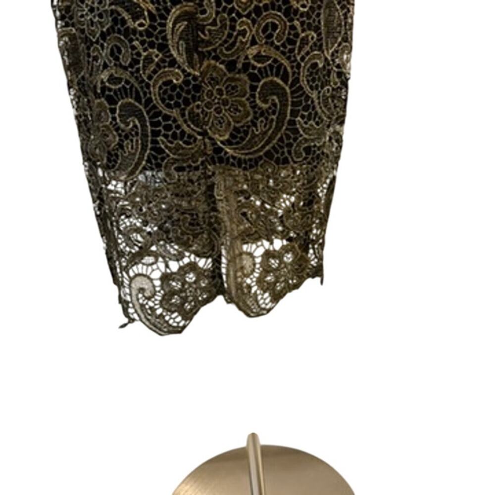 NWT Bisou Bisou Women's Dress 12 Black & Gold Sheath Lace Overlay - Picture 6 of 16